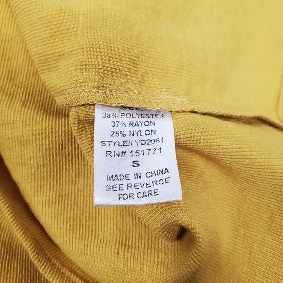 Le Lis Short Fitted Dress Women's Size Small Yellow Gold Rayon Blend - Picture 11 of 11